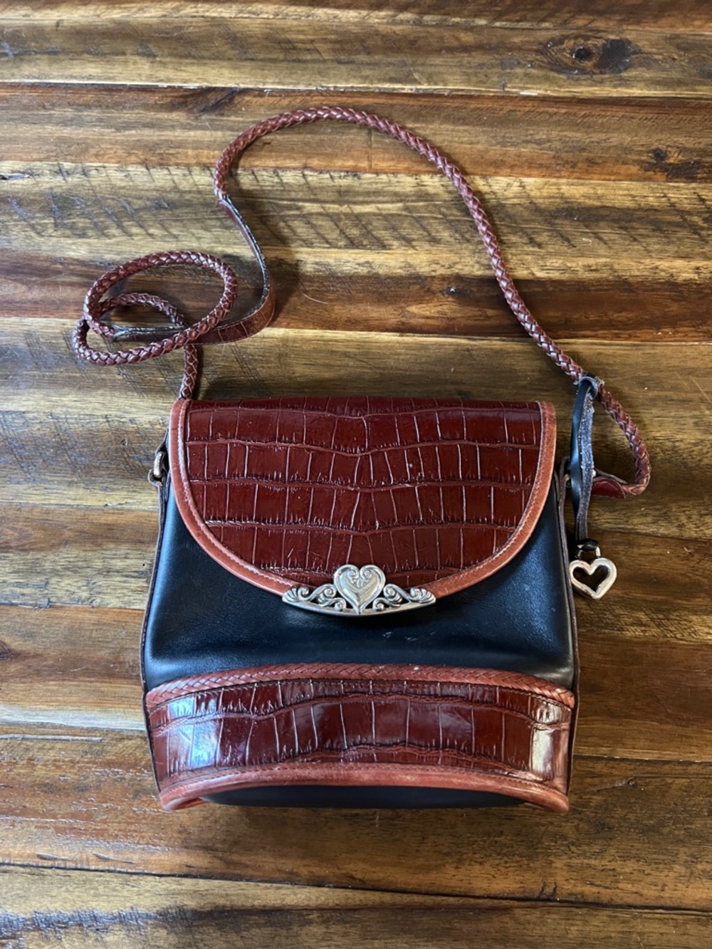 Vintage Brighton crocodile-embossed leather